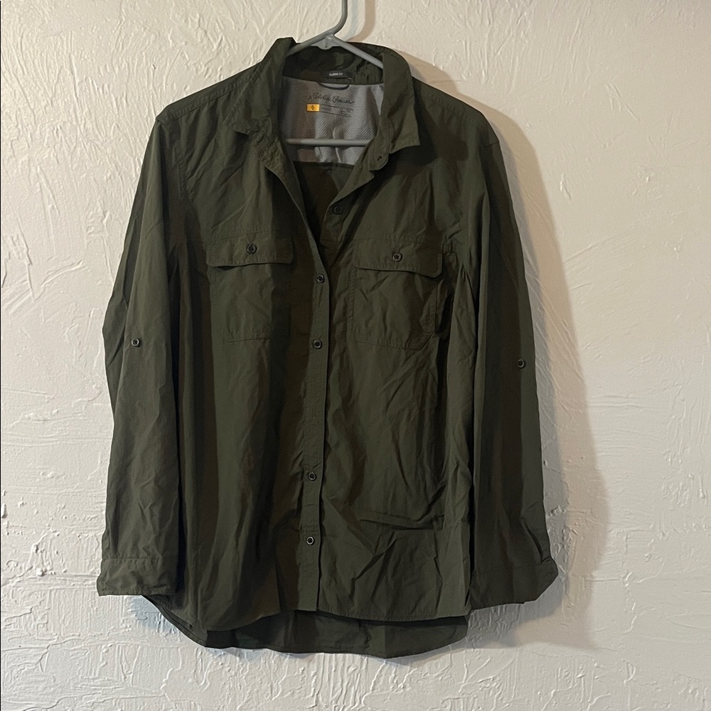 Eddie Bauer Olive Utility Shirt Jacket